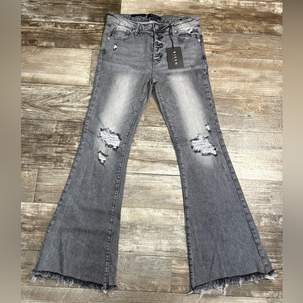 Risen  Flare Gray Women's distressed Jeans Size9/29
